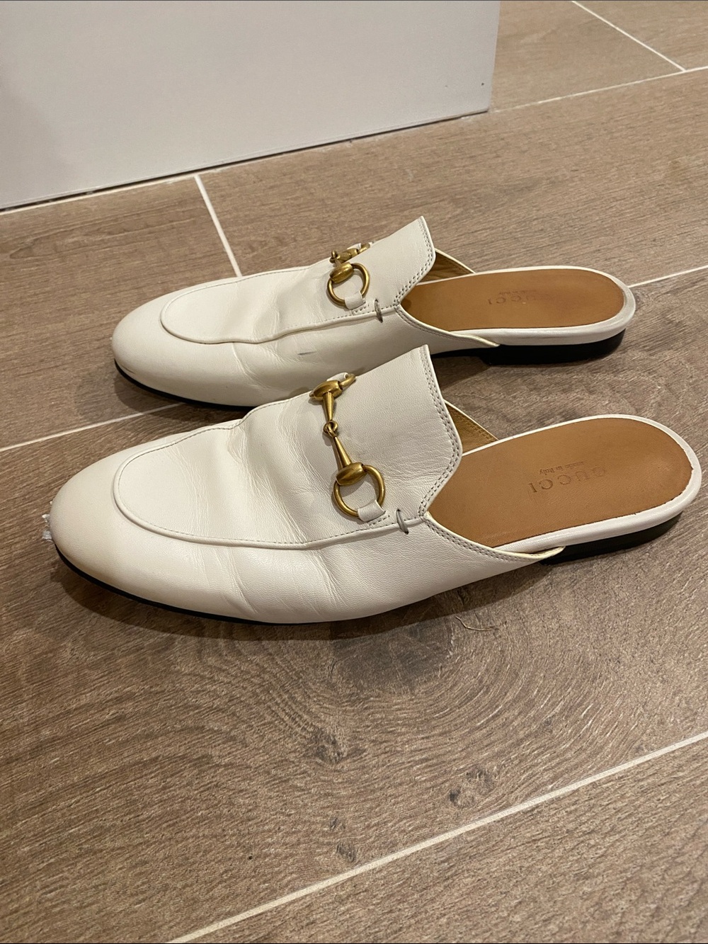 Gucci Cream Leather Horsebit Backless Mules - Picture 4 of 10